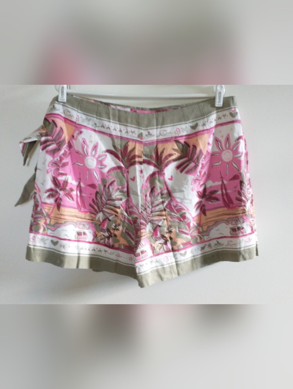 Ann Taylor LOFT Tropical Floral Beach Wrap Skirt-Shorts Skort 16 - Picture 7 of 13